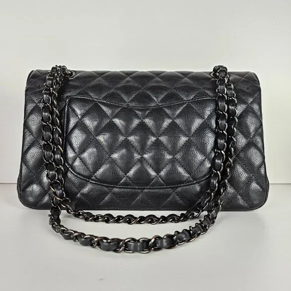 Chanel So Black Medium Calfskin Classic Flap Shoulder Bag - Picture 5 of 11